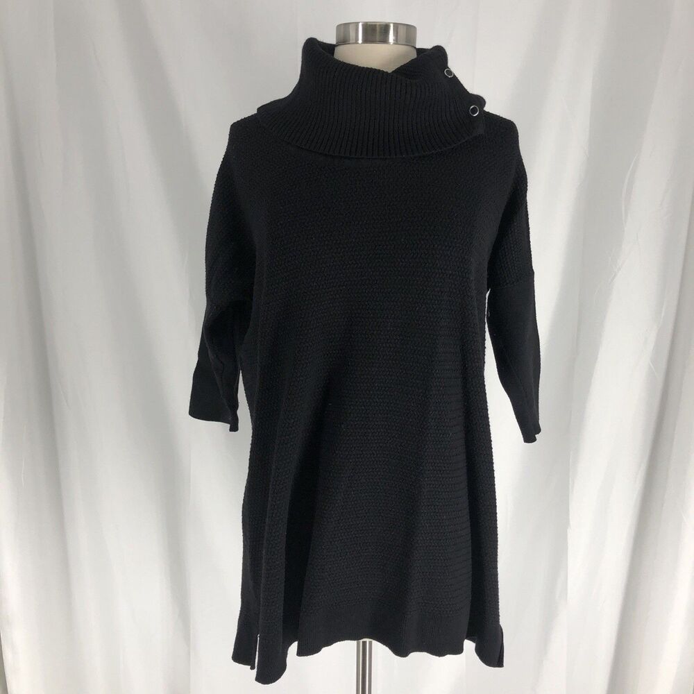 White House Black Market Black Cowl Neck Sweater Small